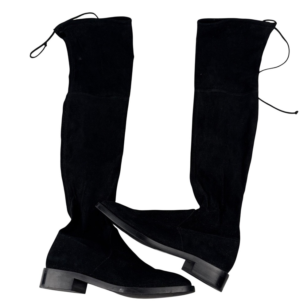 Stuart Weitzman Womens Lowland Over The Knee Boot‎ Size 9 Black Stretch Suede